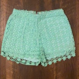 Mint Lace Shorts